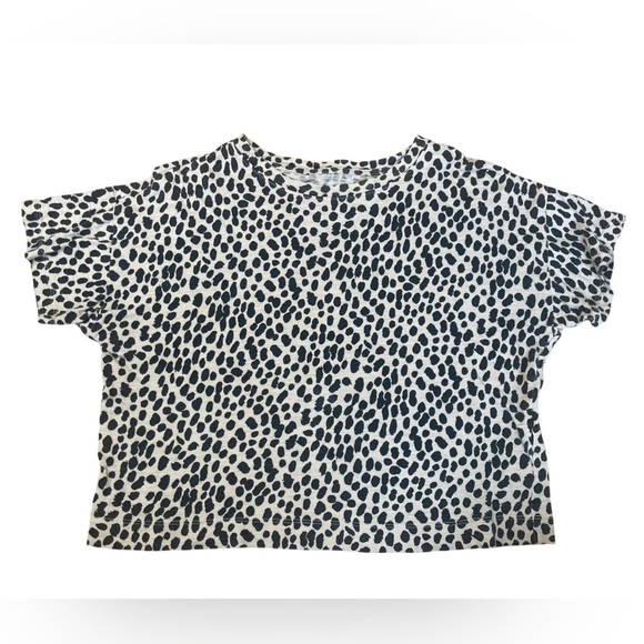 Banana Republic Cozy Slub Cropped Leopard Print Tee - Size XS - Picture 2 of 10
